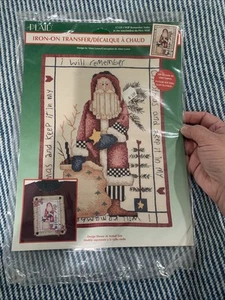 Vtg 1996 PLAID Christmas SANTA Iron-on Transfer 8 X 10” Country ALMA LYNNE - Picture 1 of 5