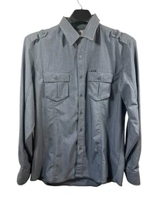 Sovereign Code Shirt Mens XL Blue Roll Tab Long Sleeve Pockets Button Up - Picture 1 of 11