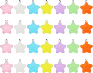 Glow in the Dark Stars Charms Star Decor Charm Resin Pendant Beads for Bracelets - Picture 1 of 8
