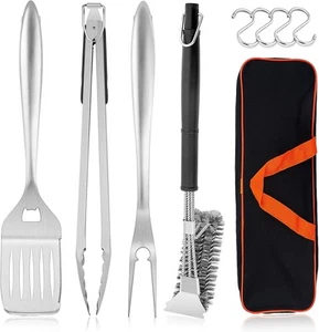 HaSteeL Grilling Utensil Set 18in, Stainless Steel BBQ Accessories Tools... - Picture 1 of 7