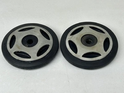 (2) Arctic Cat 0604-240 Silver Spoked OEM 5.630 Idler Wheels 1989-2001 Pair Set - Image 1 of 4