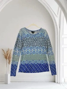 The Limited Women’s Geo Print Long Sleeve Top Size Small Lightweight Y2K - Picture 1 of 16