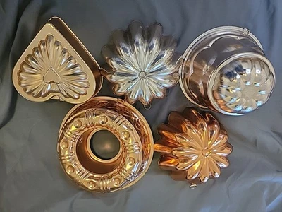 4 MOLDES PARA HORNEAR/GELATINA DE METAL ASPECTO COBRE - DECORACIÓN DE PARED Foto 1 de 4