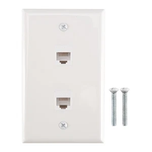 1 Pack 2 Connecteurs Ethernet Plaque Murale, Cat6 Femelle vers Femelle, RJ45 I9762 - Photo 1/7