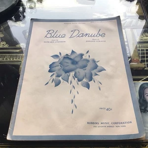 Vintage Noten 1932 Blue Danube Voice Piano Johnson Strauss Royal Edition - Bild 1 von 6
