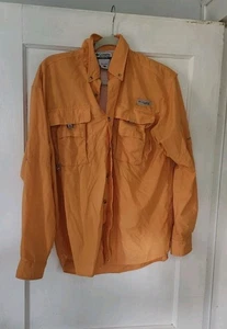 Columbia PFG Hemd Herren Small Orange Langarm Omni Shade Angeln belüftet - Bild 1 von 7