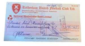 CHEQUE ROTHERHAM UNITED - PAGO A PROVIDENCIA MUTUA - 23/8/1983 - Imagen 1 de 1