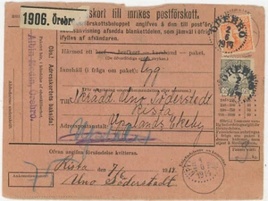 Schweden Paketkarte Örebro Upplands Ekeby 1914 - Bild 1 von 2