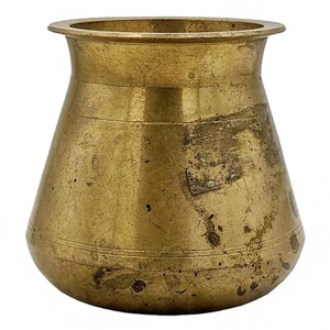 4" Tibetan Nepal Antique Brass Water Pot Offering Vase Vessel Collectible Décor - Picture 1 of 5