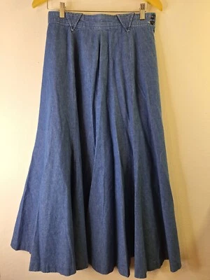 Falda circular de mezclilla hecha a mano para mujer pequeña vaquera occidental occidental Y2K boho años 2000 Foto 1 de 4