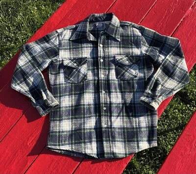 Camisa De Colección OSHKOSH B'GOSH Lana Otoño Azul A Cuadros Larga Para Hombre Talla Grande Foto 1 de 4