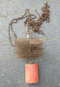 Cepillo de limpieza de chimenea de alambre ponderado de 7" cadena de barrido redonda de metal - Imagen 1 de 4