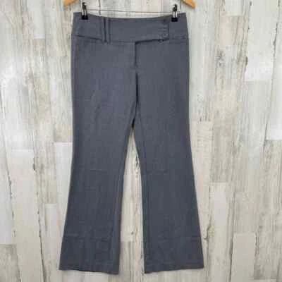 Samantha Trouser Pants Womens Juniors 3 Gray Straight Leg Flare Polyester Rayon - Image 1 of 4