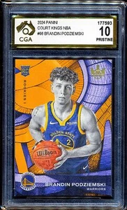 2023-24 Court Kings Rookies 1 #96 Brandin Podziemski RC CGA 10 - Picture 1 of 3