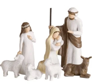 Storieme Nativity Scene Sets Figures Indoor: 7-Piece Resin Nativity Tabletop - Picture 1 of 7
