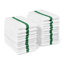 Microfiber Striped Bar/Kitchen Towel-24 Pack-15x18 inches-Lint Free-Streak Free
