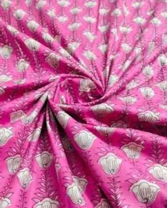 Telas de costura de tela de algodón impresas a mano florales indias de 50 yardas confección artesanal - Imagen 1 de 6