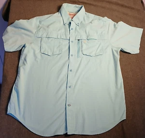 Coleman Vented Short Sleeve Button-Up Baby Blue Fishing Shirt XL - Picture 1 of 10