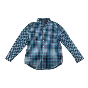 Gymboree shirt 10-12 years blue checked pattern long sleeve cotton - Picture 1 of 9