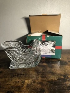 Vintage 1996 International Silver Co 24% Lead Crystal Large Christmas Sled - Picture 1 of 11