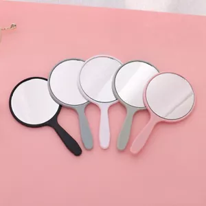 Handheld Makeup Mirror Round Vanity Mirror with Handle Hand Mirror Cosme_ro - Picture 1 of 17