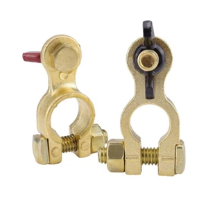 2Pcs Brass Battery Terminal Positive & Negative Clamps Connectors For Marine Car - Picture 1 of 6