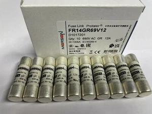 MERSEN FERRAZ SHAWMUT FR14GR69V12 12A 690V Fuse JPSF922 Qty of 1/5/10 - Picture 1 of 7