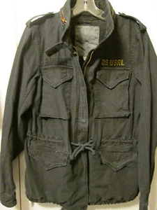 $225 Denim & Supply Ralph Lauren Black Military Style Anorak Jacket Flag L NWT - Picture 1 of 12