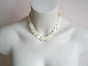 Kette Collier Perlmutt Scheiben Rund 32,3 g/ca.43 cm/Ø 1,0-2,0 cm - Photo 1/3