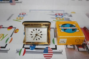VINTAGE EUROPA TRAVEL ALARM CLOCK-7 JEWELS - Picture 1 of 8