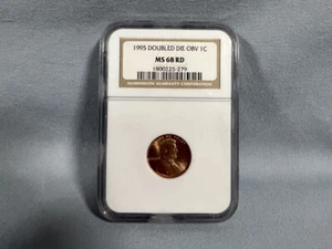 1995 DBL DIE OBV 1c NGC MS 68 RD LINCOLN CENT DDO VARIETY - Picture 1 of 5