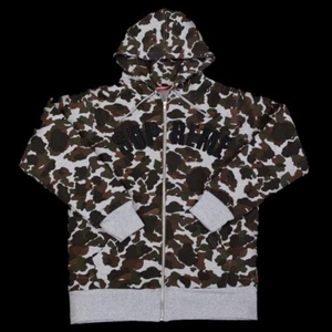 FW12 SUPREME ARC LOGO THERMAL ZIP UP HOODED SWEATSHIRT HOODIE CAMO SIZE M 2012 - Picture 1 of 4