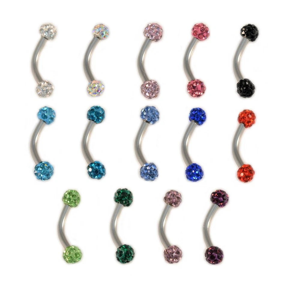 BANANA Bar SHAMBALLA Ferido Crystal - Curved Barbell Ear Lip Bridge Septum Nose - Image 1 of 1