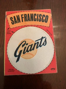 1970 Fleer Real Cloth Major League Baseball Team Logo Sticker San Fran Giants - Picture 1 of 1