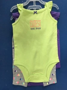 ADORABLE INFANT GIRL 'CARTER'S' 3-PC OUTFIT 'CUTEST GIRL EVER' 6M & 9M AVAIL NWT - Foto 1 di 11