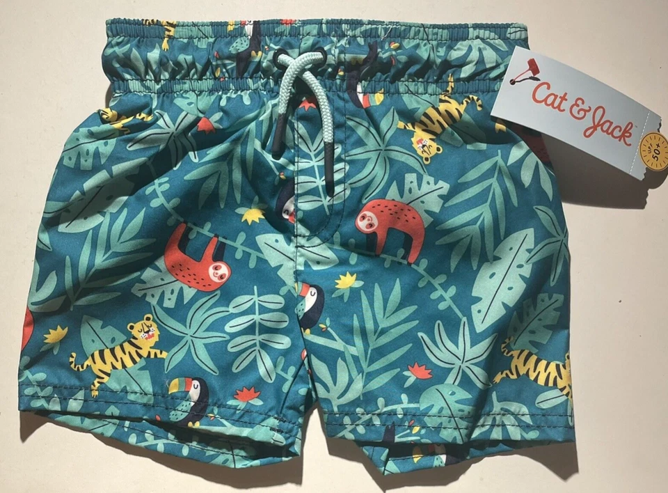 Traje de baño Cat & Jack Baby's Jungle Animal con botones de natación - 12 meses Foto 1 de 1