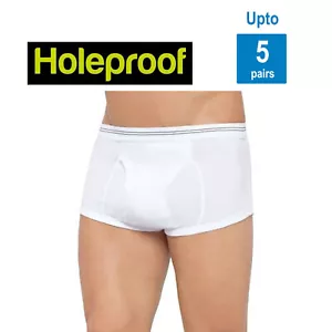Holeproof Bell's Double Seat Mens Cotton Brief Undies Underwear White M1788 Bulk - Picture 1 of 8