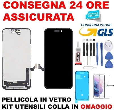 PER APPLE DISPLAY LCD APPLE IPHONE 15 PRO 120HZ INCELL PARI ORIGINALE TOUCH SCREEN VETRO