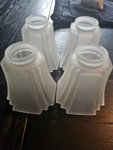 Paralumi vintage in vetro smerigliato art deco per pendenti o ventilatore set di 4 - Foto 1 di 5