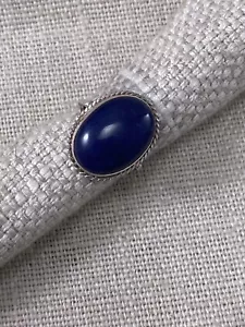 DE COLECCIÓN AÑOS 70 PLATA ESTERLINA Y LAPISLÁZULI anillo cuerda montaje torcido talla L - Imagen 1 de 21