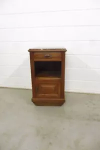 Nachtschrank aus Eiche mit Marmorplatte Nachttisch Kommode antiker Schrank - Bild 1 von 12