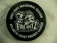 ACHL Cape Fear Fire Antz '02-03 Inaugural Logo Hockey Puck Check My Other Pucks