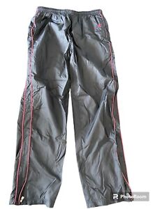 Champion Pants Parachute Track Pants Black With Red Pinstripe Size Small
