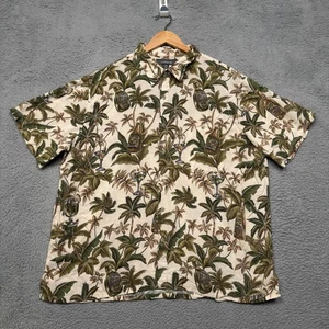 Croft Barrow Hawaiian Shirt Mens 2XL XXL Floral Casual Button Up Short Sleeve - Picture 1 of 10