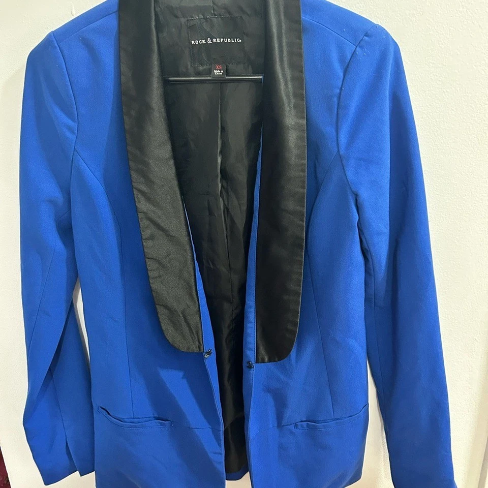 Blazer Rock & Republic azul e preto - Imagem 1 de 3