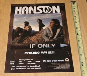 Hanson If Only Original VTG 90s Pop HYPE PROMO RADIO TRADE AD Poster 8.5x11 - Picture 1 of 1