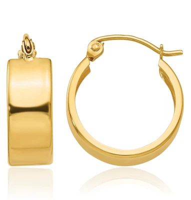 14K Solid Yellow Gold Small Hoop Earrings - Image 1 of 4