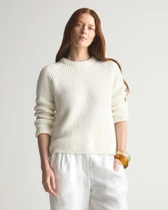 Maglione girocollo pescatore Quince 100% cotone biologico taglia:S nuovo con etichetta - Foto 1 di 7