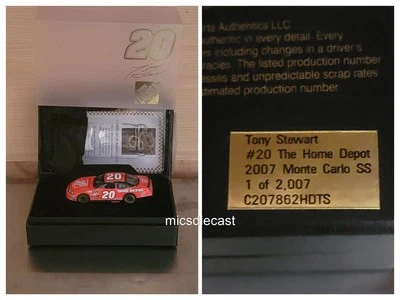 2007 Tony Stewart #20 Home Depot 1:64 RCCA Action Diecast Elite JGR NIB - Image 1 of 3