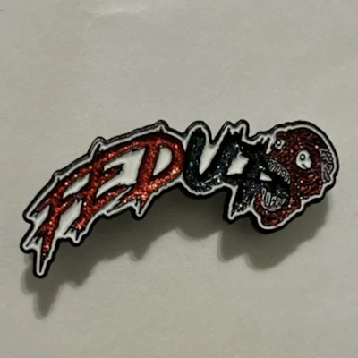 Fed Up 💀 Fitted hat pin Red & Dark Purple /Blk - Image 1 of 2
